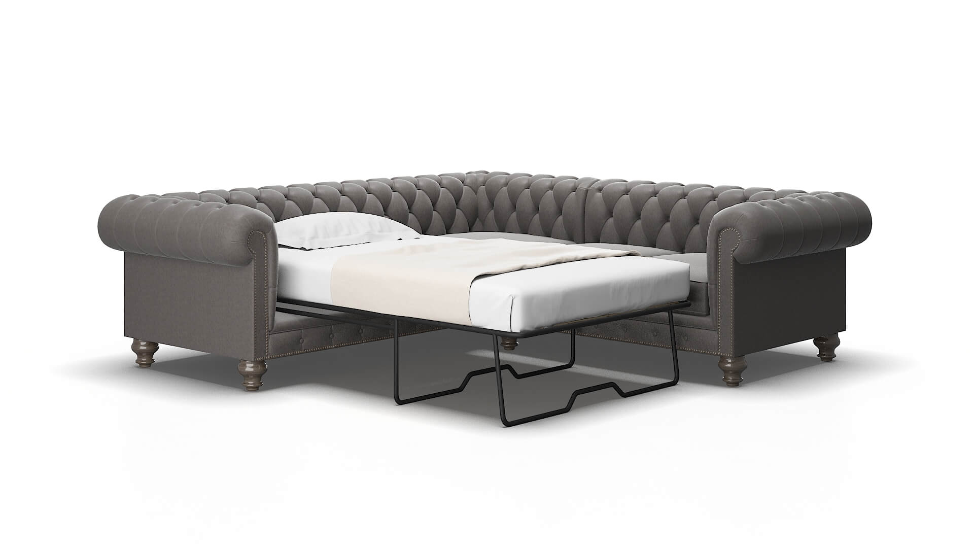 Bordeaux Cosmo charcoal Sectional sleeper Espresso Legs  2