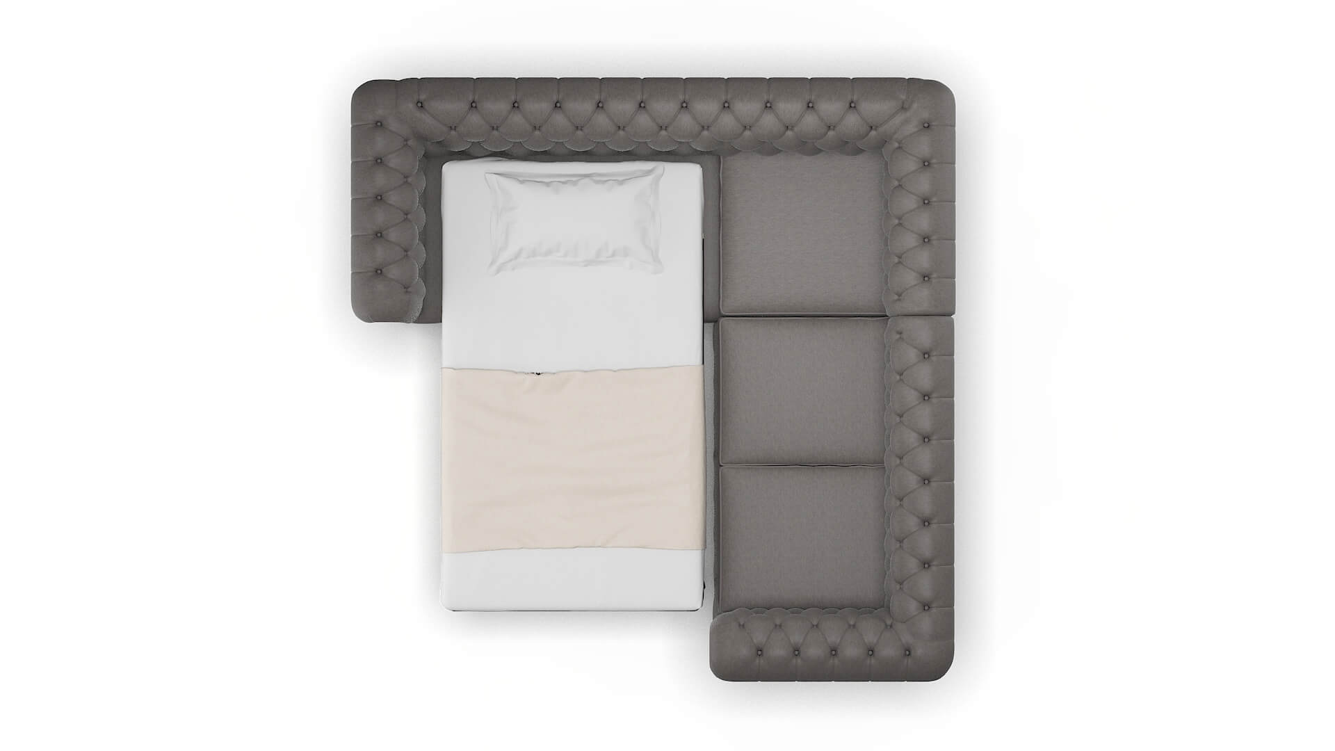 Bordeaux Cosmo Charcoal Sectional Sleeper Espresso legs 3