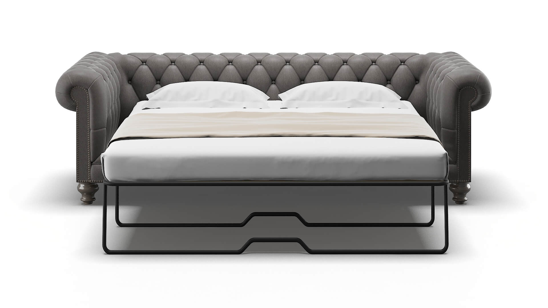 Bordeaux Cosmo Charcoal Sofa Sleeper Espresso legs 1