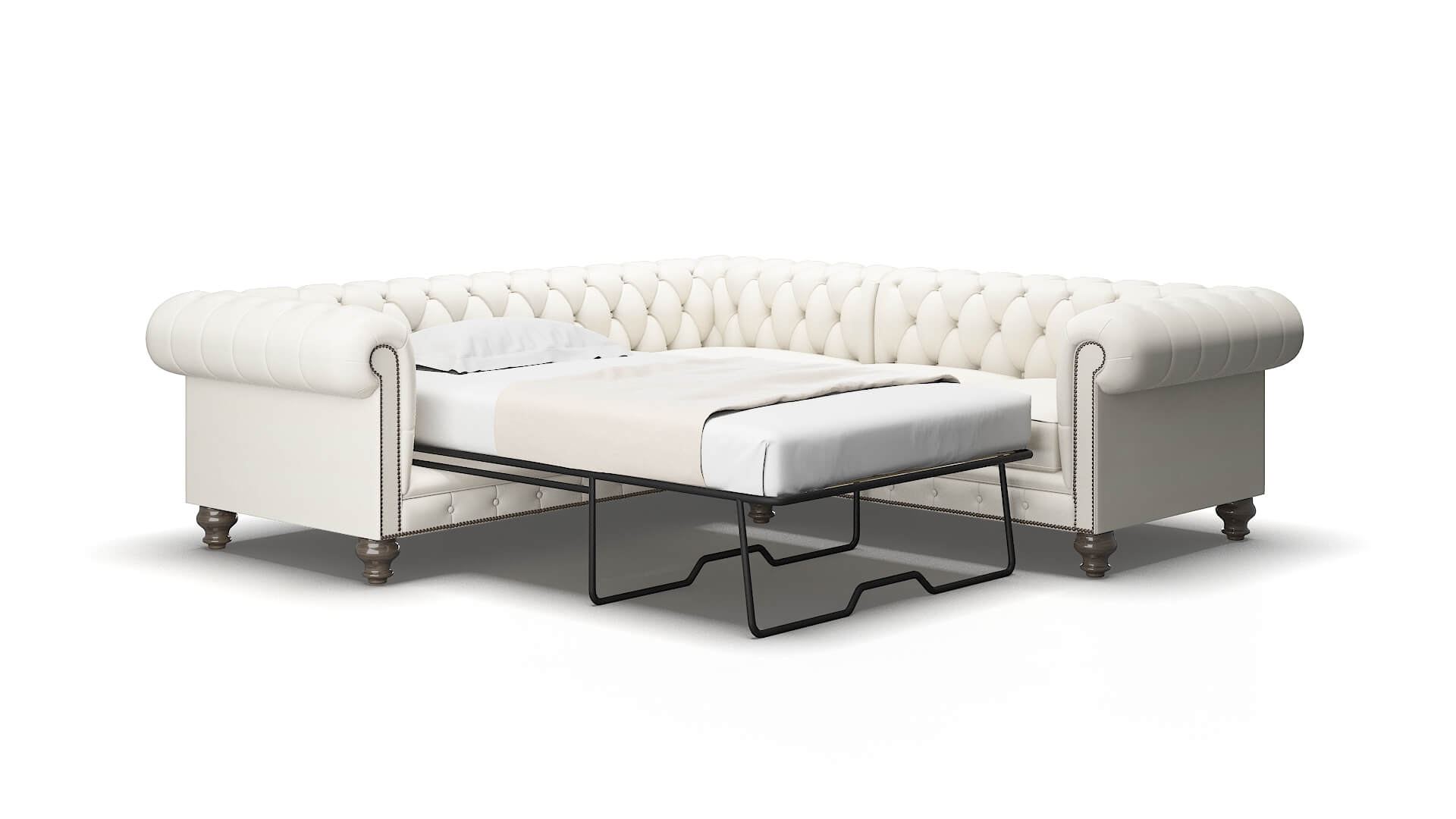 Bordeaux Cosmo ivory Sectional sleeper Espresso Legs  2