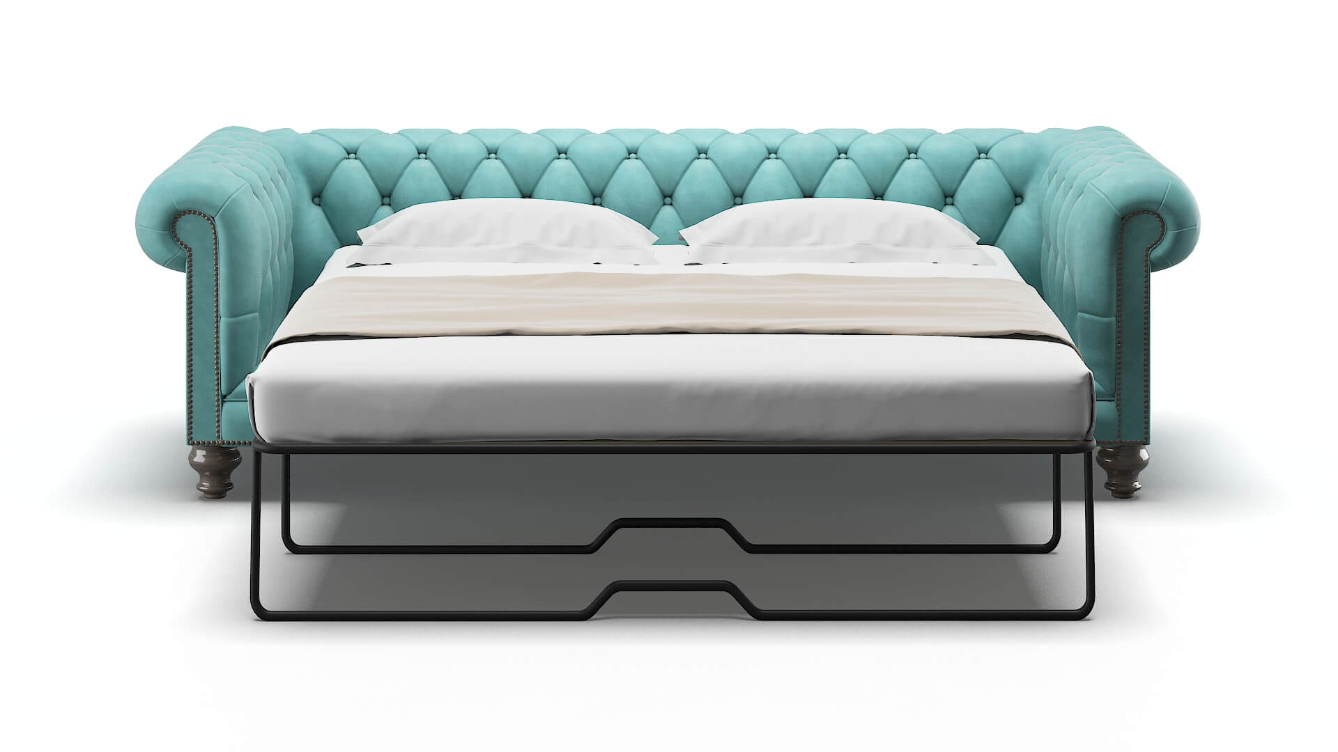 Bordeaux Curious Turquoise Sofa Sleeper Espresso legs 1