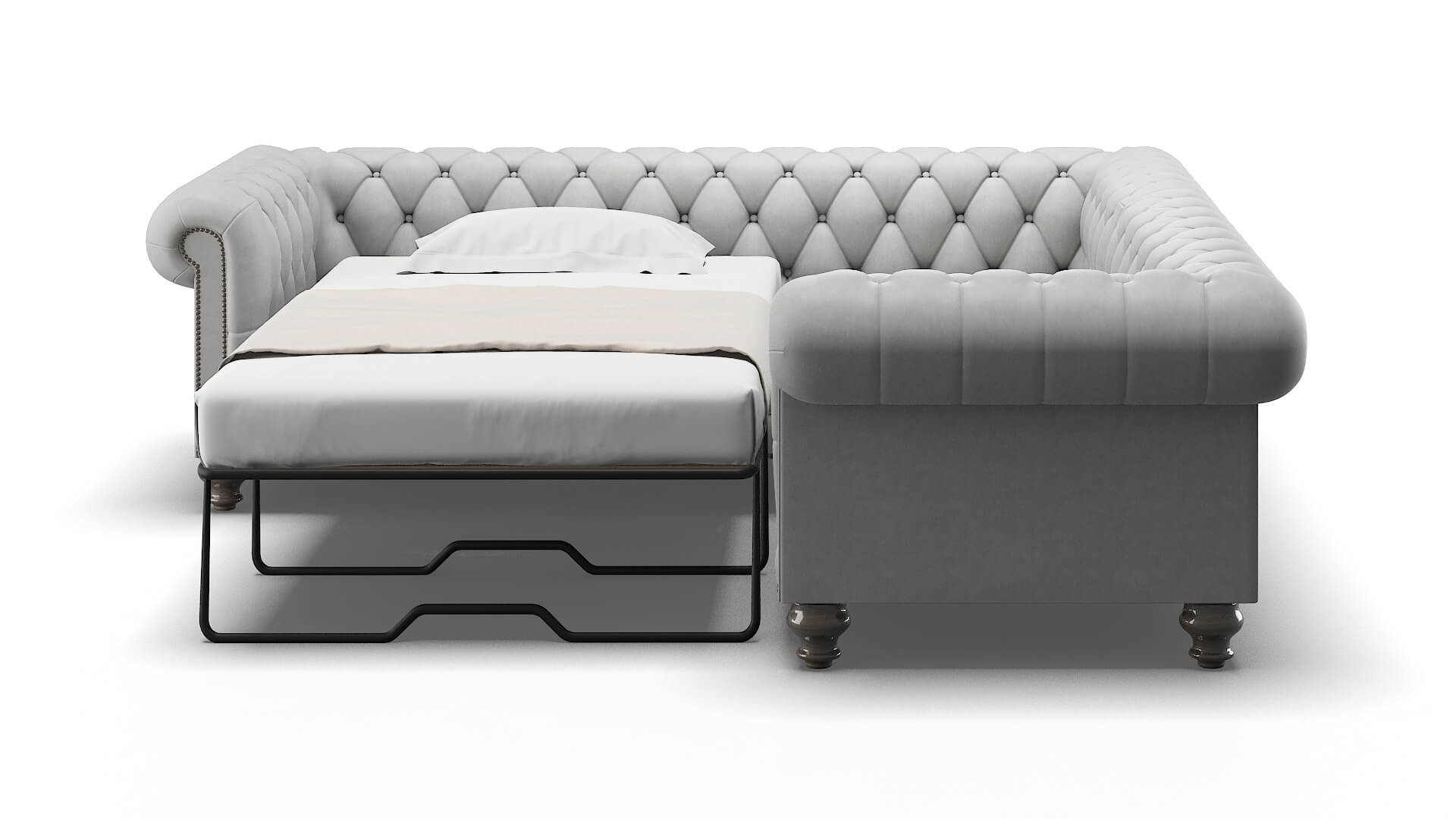 Bordeaux Dawson Platinum Sectional Sleeper Espresso legs 1