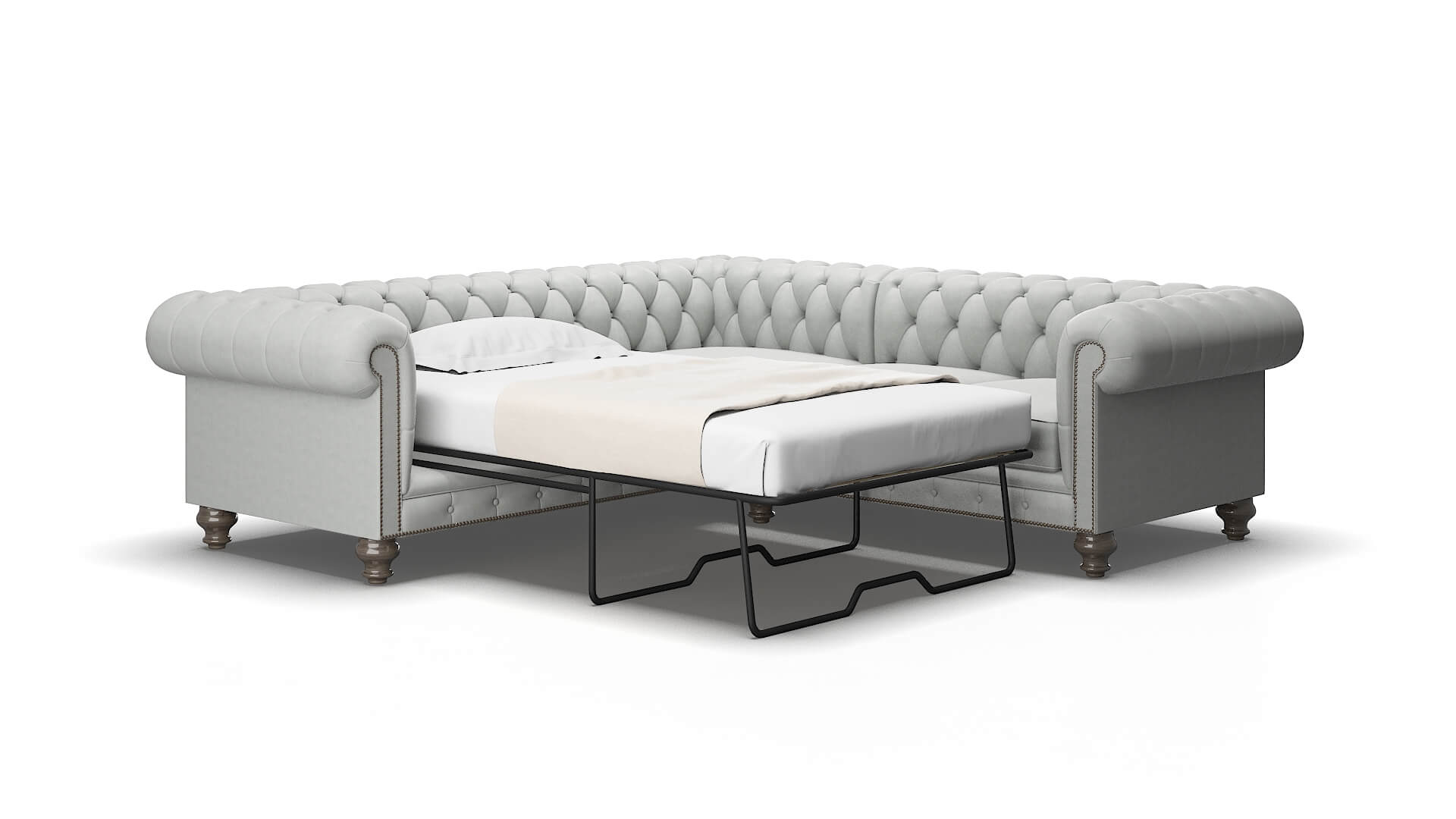 Bordeaux Dawson platinum Sectional sleeper Espresso Legs  2