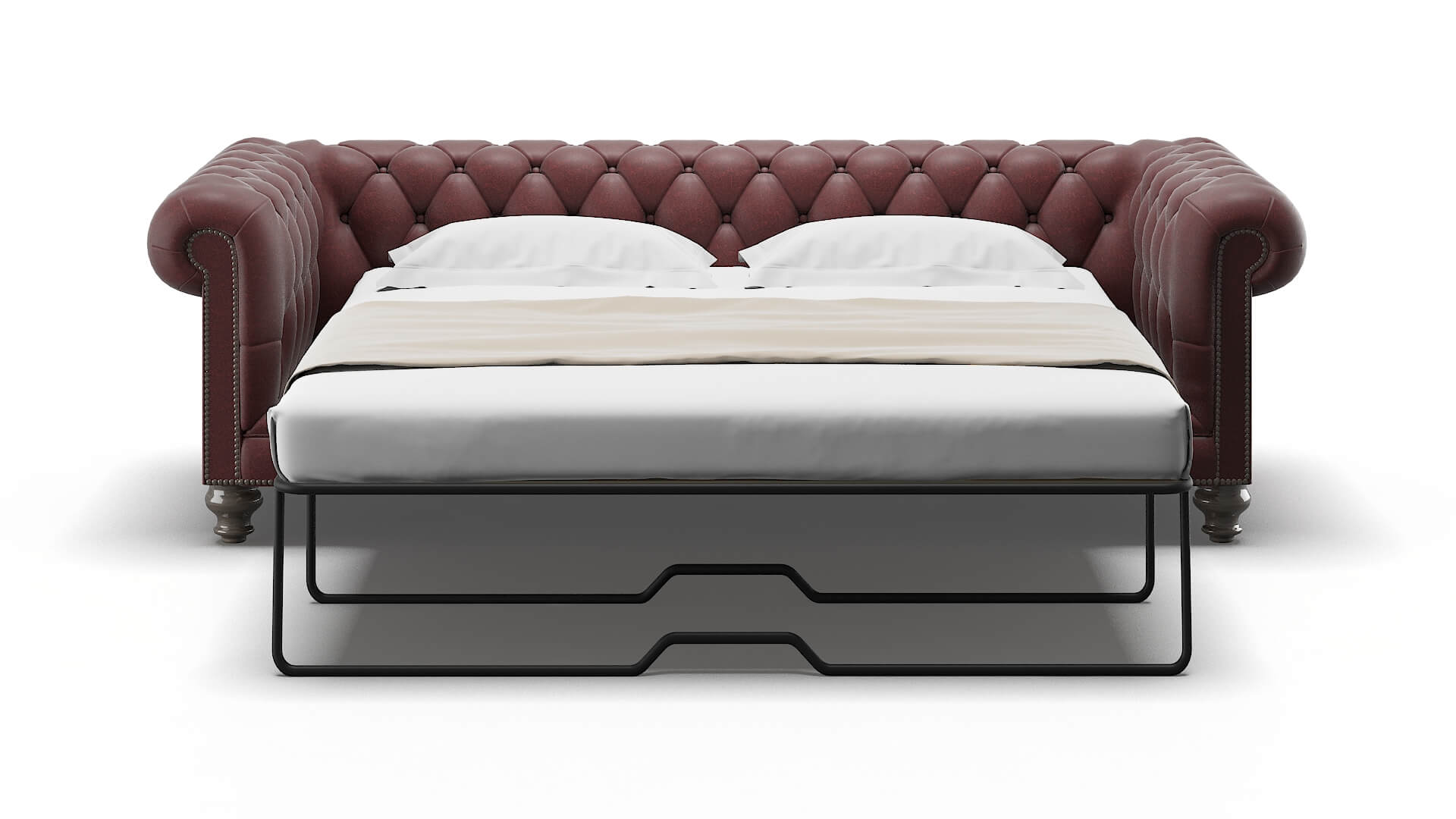 Bordeaux Derby Berry Sofa Sleeper Espresso legs 1