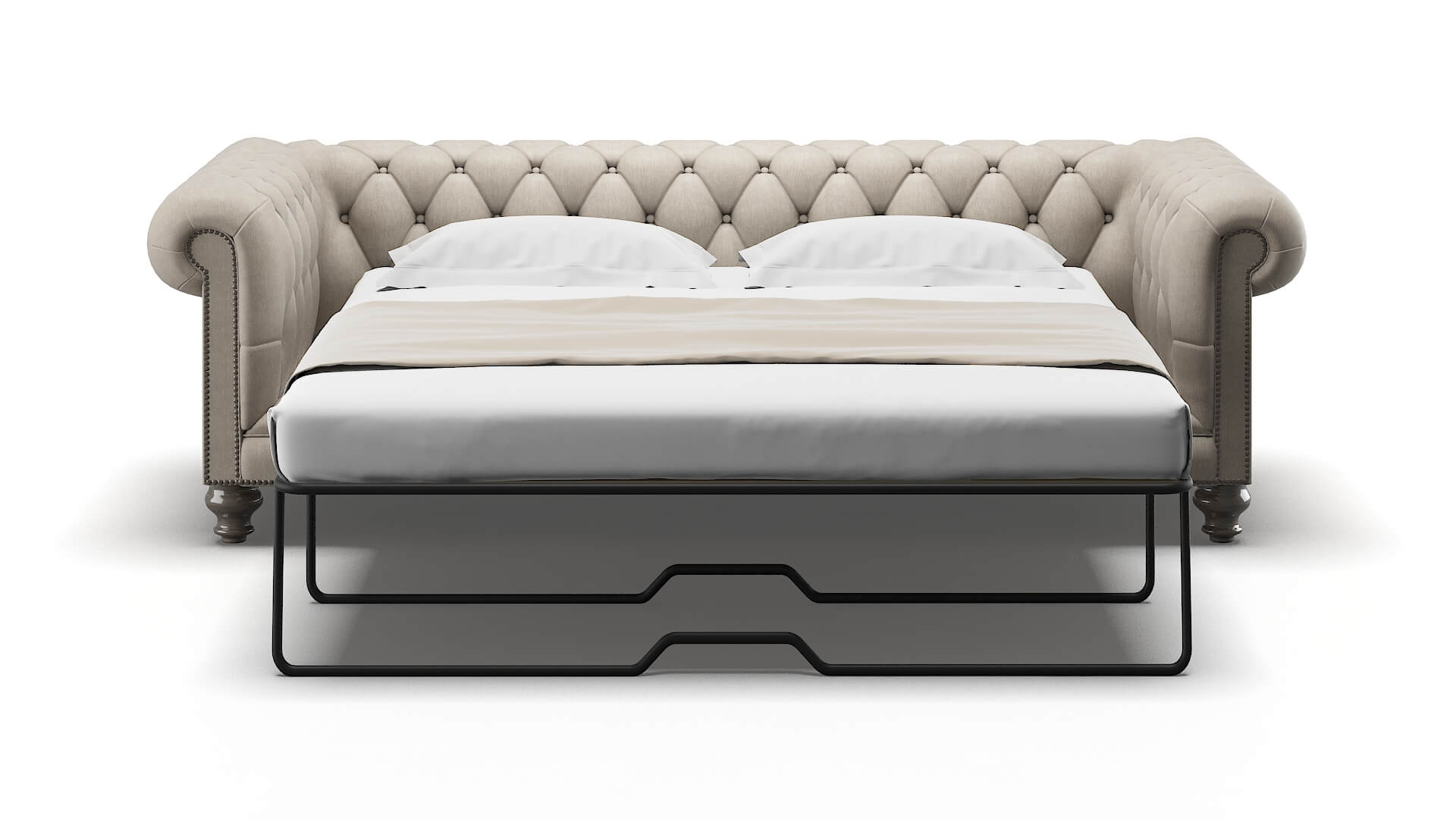 Bordeaux Derby Linen Sofa Sleeper Espresso legs 1