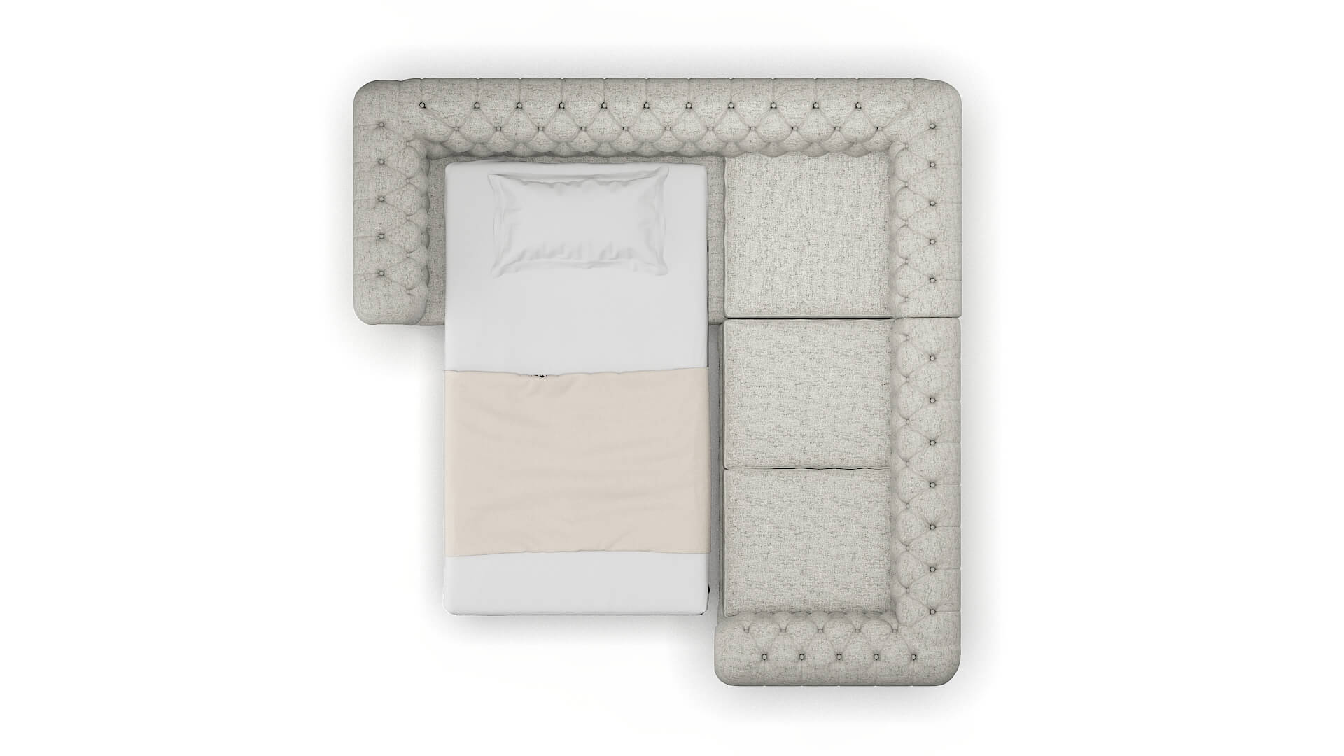 Bordeaux Derby Silver Sectional Sleeper Espresso legs 3