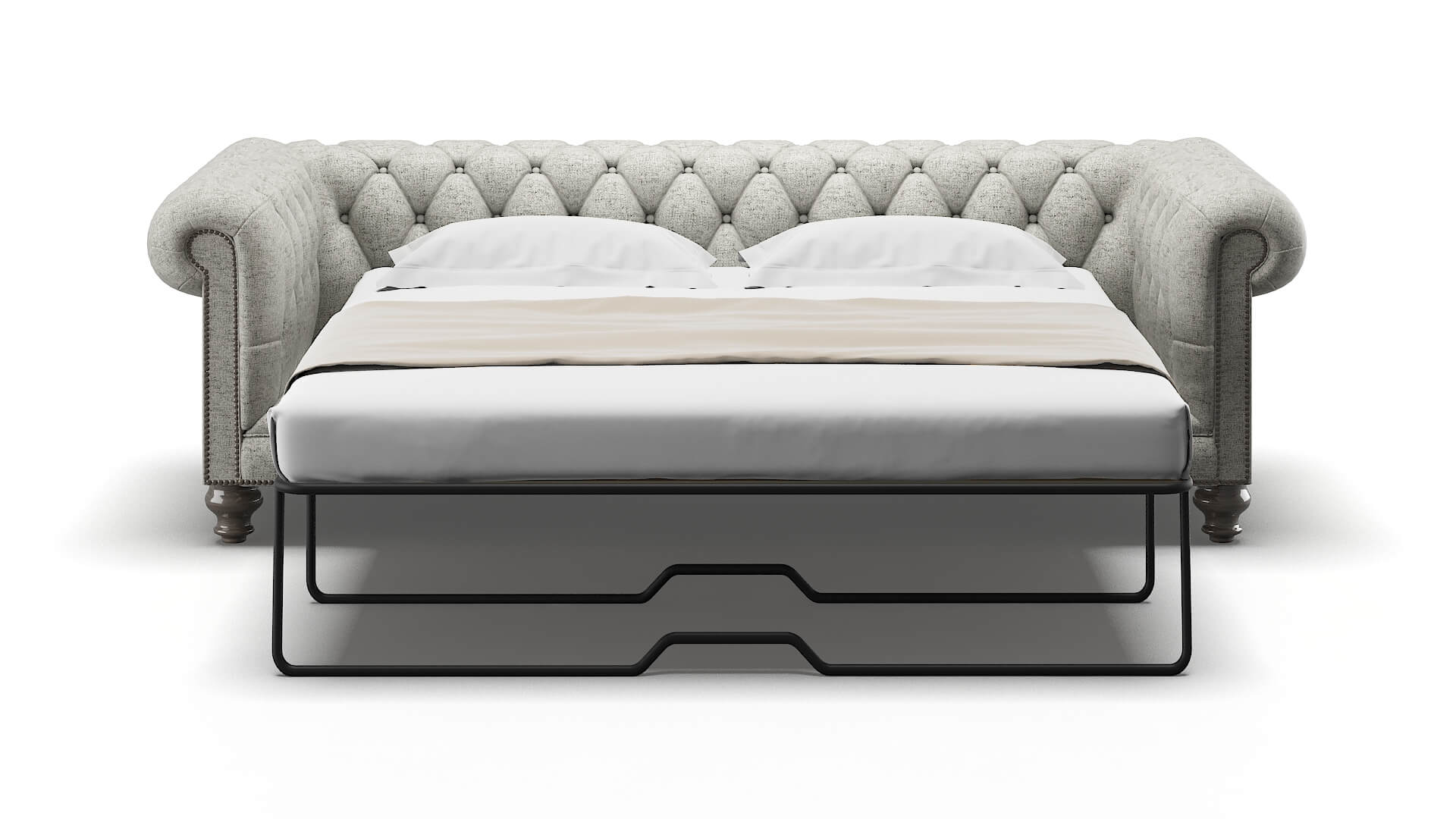 Bordeaux Derby Silver Sofa Sleeper Espresso legs 1