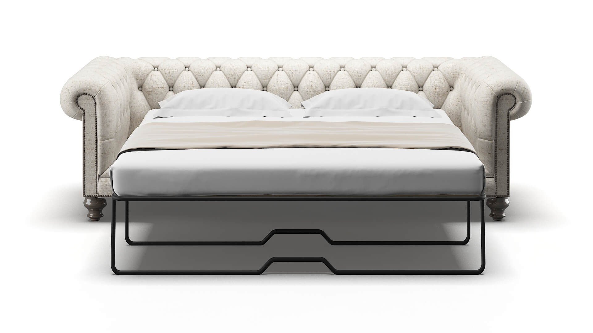 Bordeaux Derby Taupe Sofa Sleeper Espresso legs 1