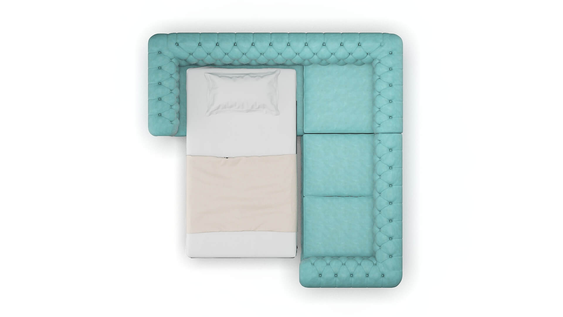 Bordeaux Dream_d French_blue Sectional Sleeper Espresso legs 3