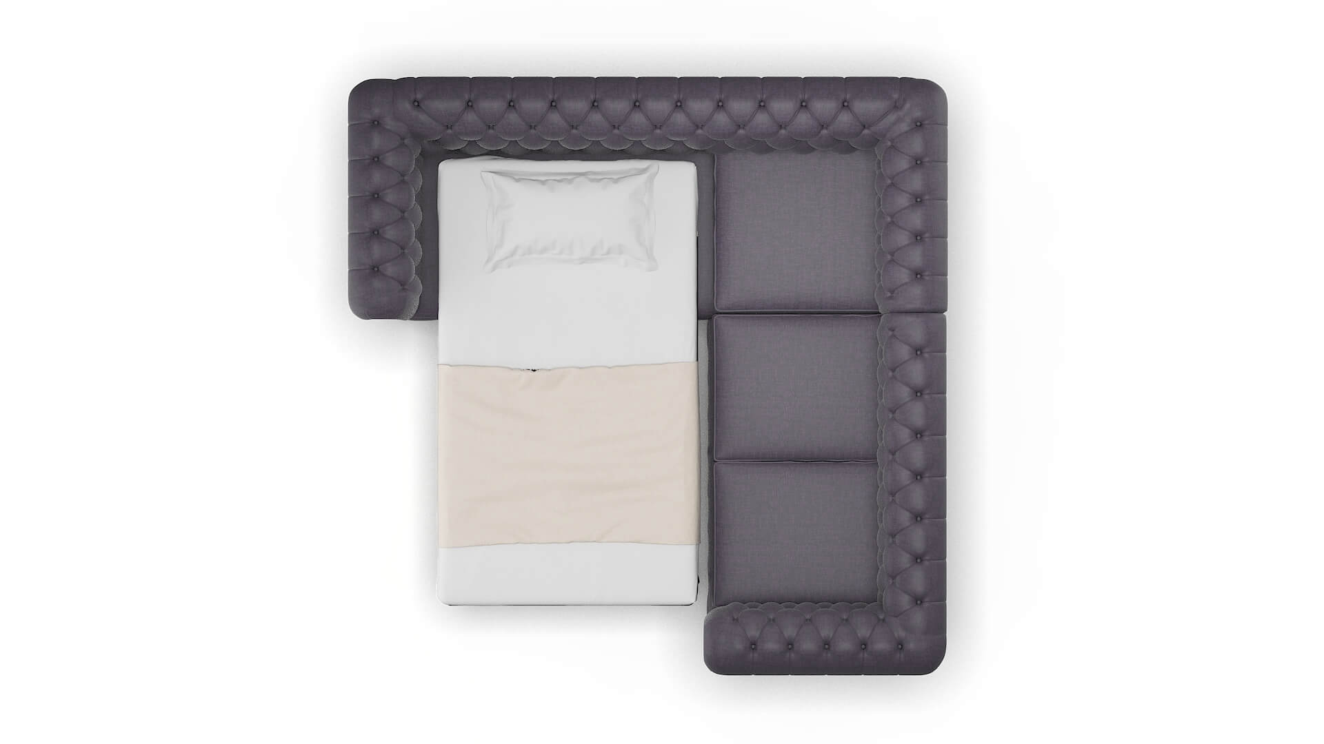 Bordeaux Durham Ink Sectional Sleeper Espresso legs 3