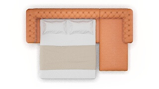 Bordeaux Durham Tangerine Panel Sleeper Espresso legs 3