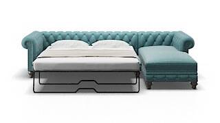 Bordeaux Elliot Teal Panel Sleeper Espresso legs 1
