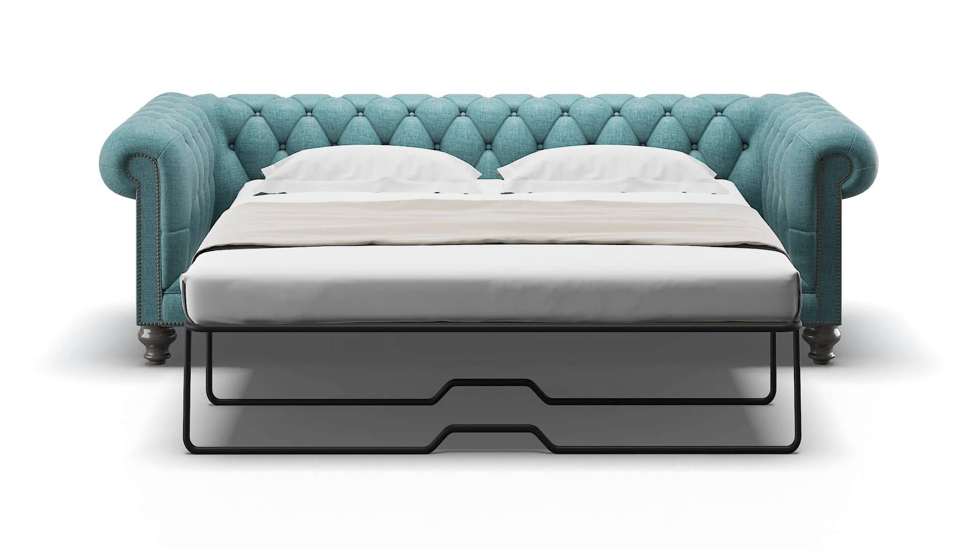 Bordeaux Elliot Teal Sofa Sleeper Espresso legs 1