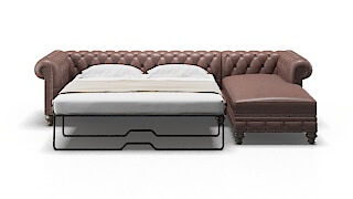 Bordeaux Ford Brown Panel Sleeper Espresso legs 1