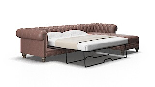 Bordeaux Ford Brown Panel Sleeper Espresso legs 2