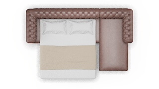 Bordeaux Ford Brown Panel Sleeper Espresso legs 3