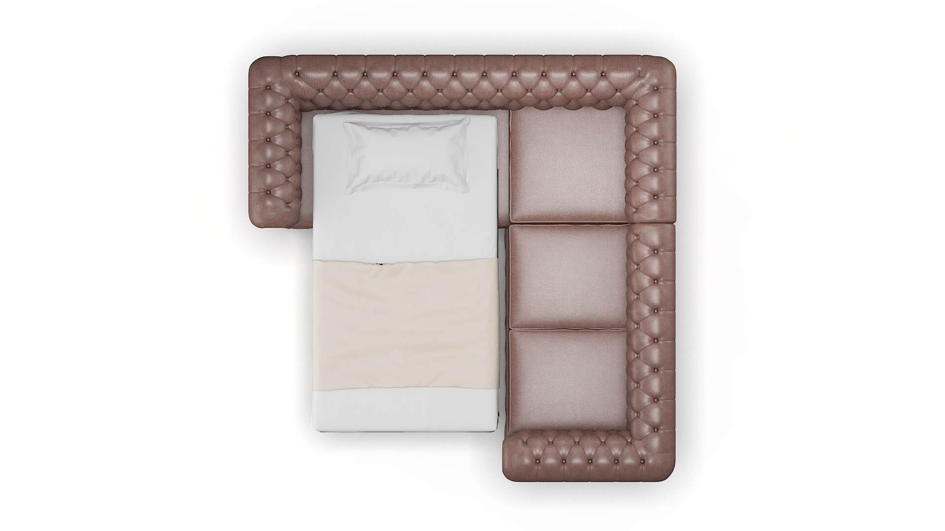 Bordeaux Ford Brown Sectional Sleeper Espresso legs 3