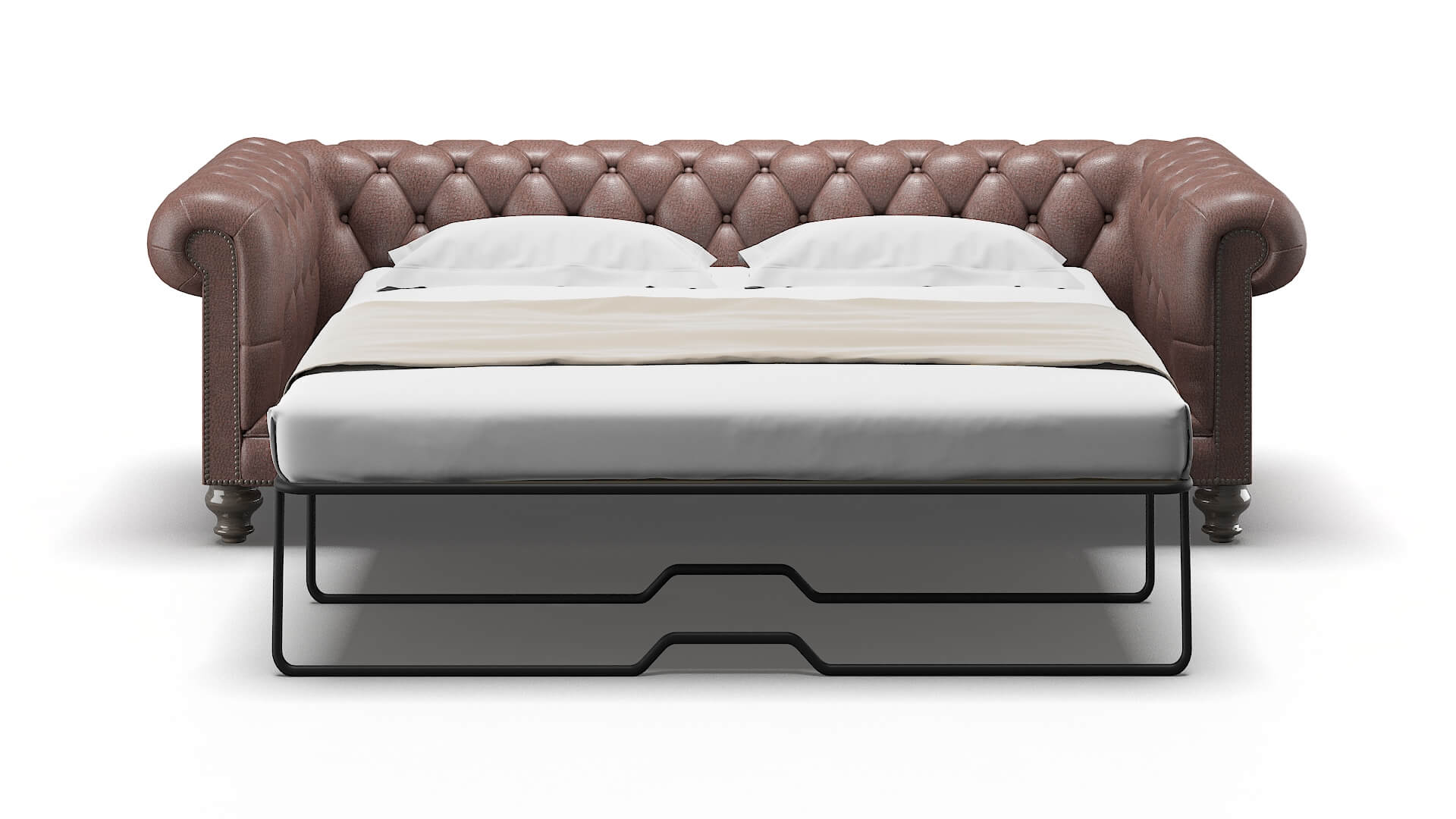 Bordeaux Ford Brown Sofa Sleeper Espresso legs 1