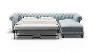 Bordeaux Hathaway Aqua Panel Sleeper Espresso legs 1