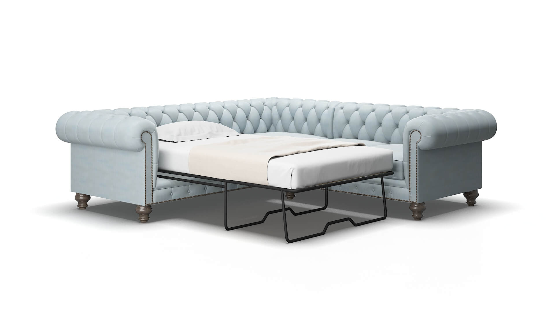 Bordeaux Hathaway aqua Sectional sleeper Espresso Legs  2