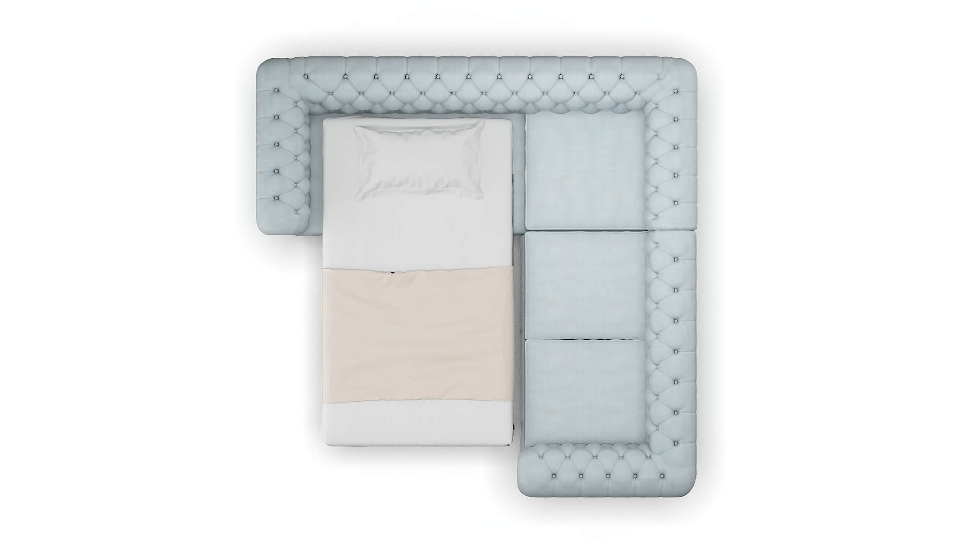 Bordeaux Hathaway Aqua Sectional Sleeper Espresso legs 3