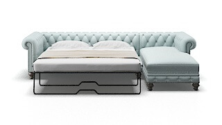 Bordeaux Hepburn Peridot Panel Sleeper Espresso legs 1