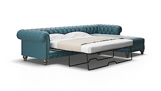 Bordeaux Hepburn teal Panel sleeper Espresso Legs  2