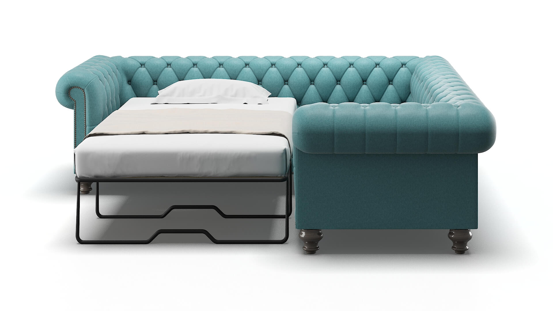 Bordeaux Hepburn_hrp Emerald Sectional Sleeper Espresso legs 1