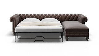 Bordeaux Insight Cafe Panel Sleeper Espresso legs 1