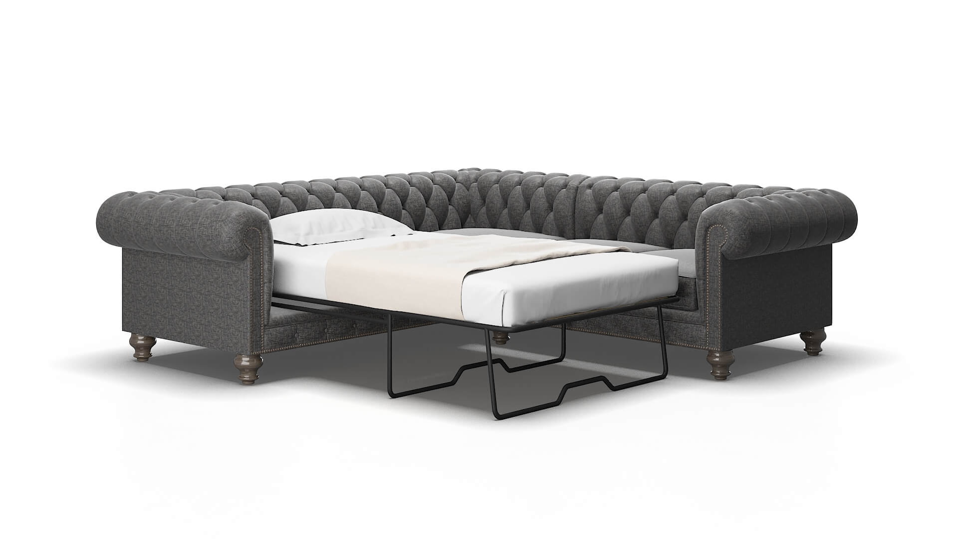 Bordeaux Insight charcoal Sectional sleeper Espresso Legs  2