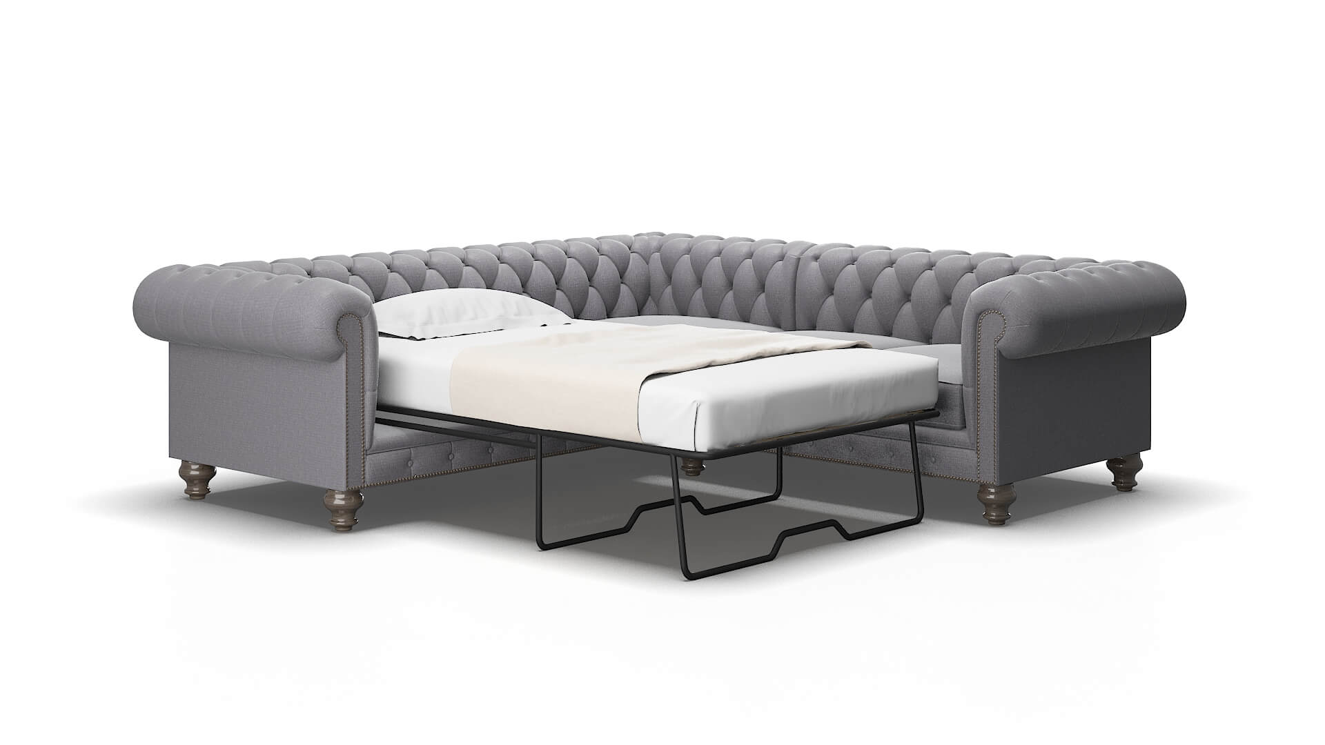 Bordeaux Insight denim Sectional sleeper Espresso Legs  2
