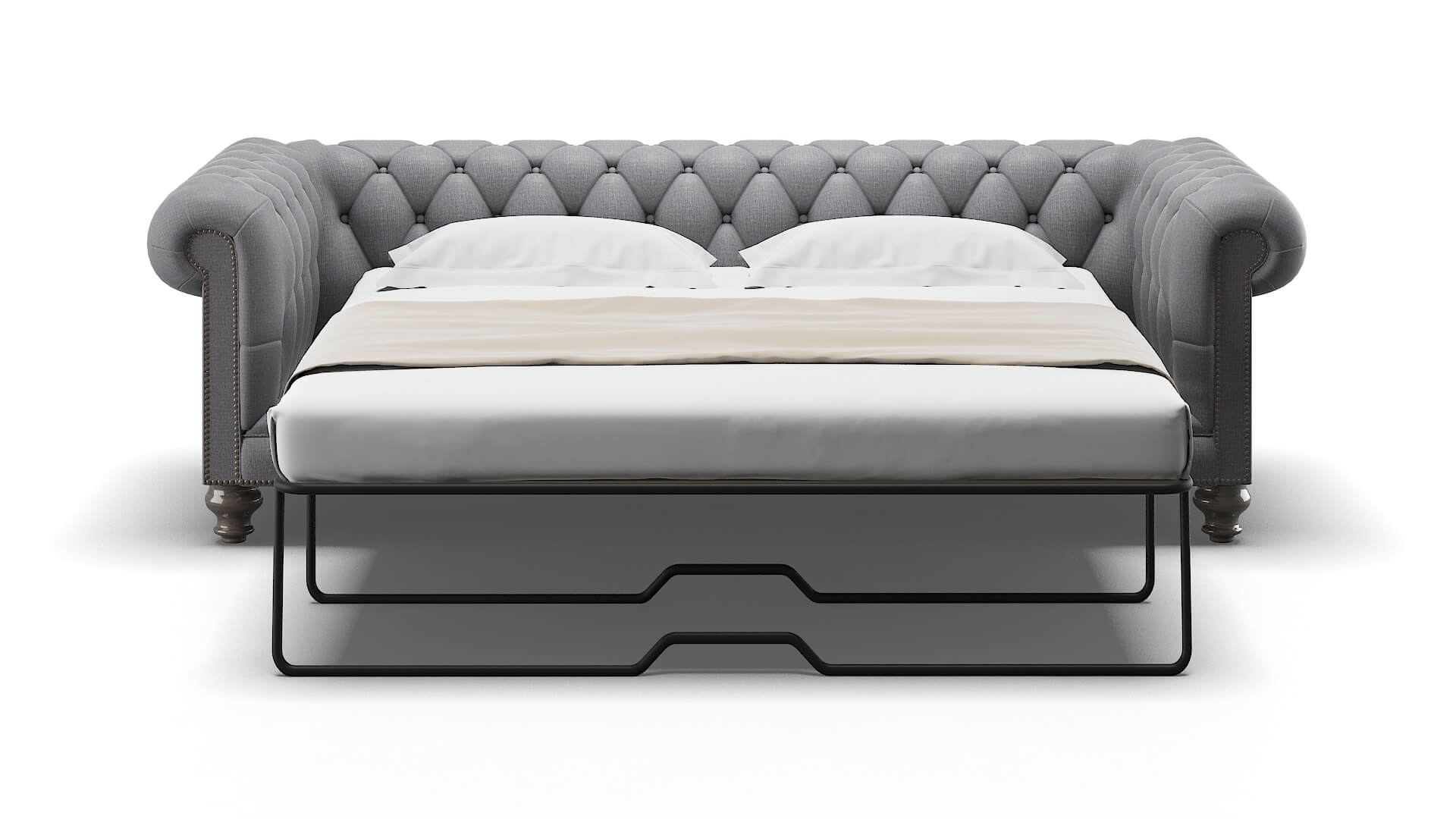 Bordeaux Insight Denim Sofa Sleeper Espresso legs 1