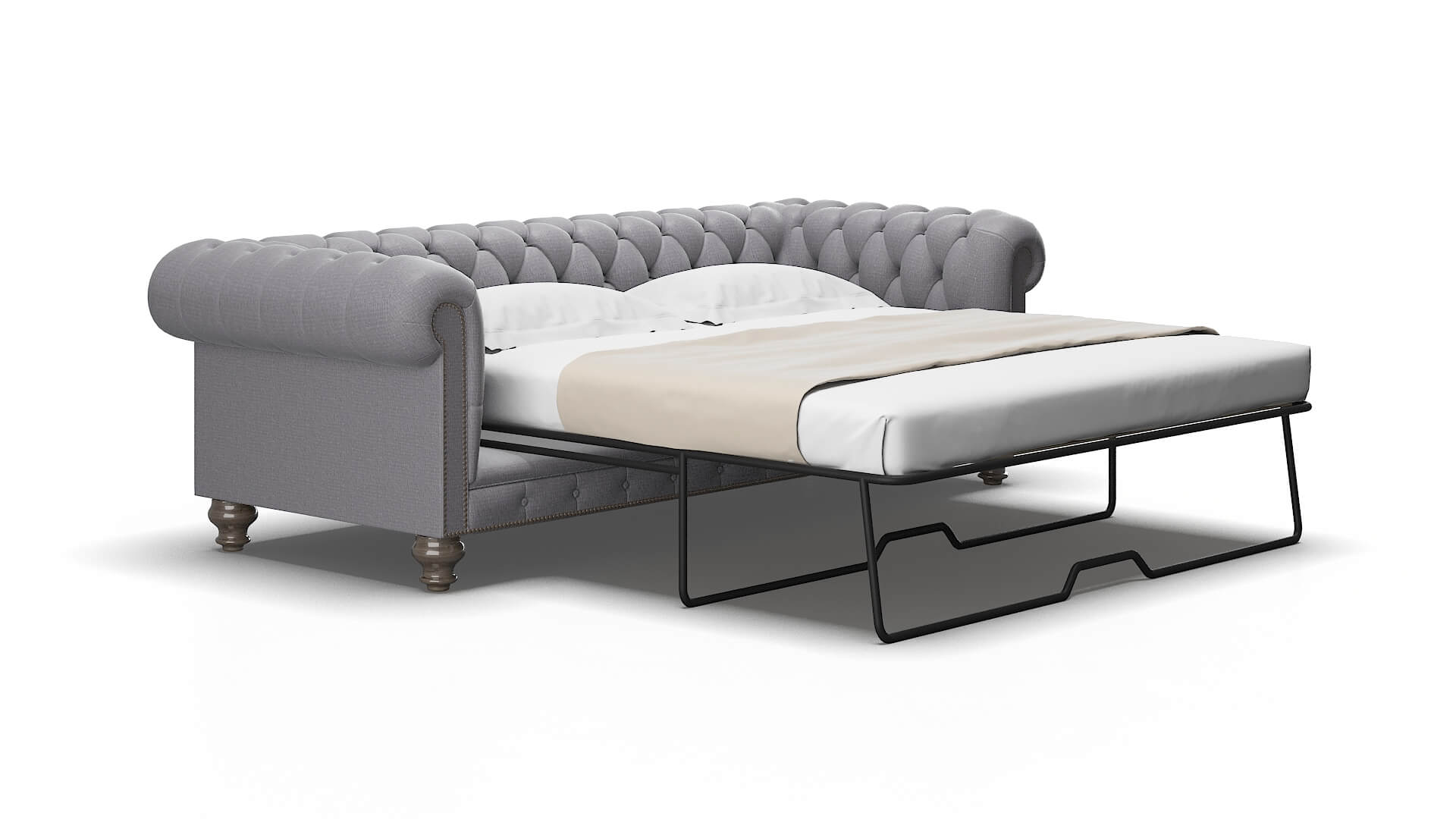 Bordeaux Insight Denim Sofa Sleeper Espresso legs 2