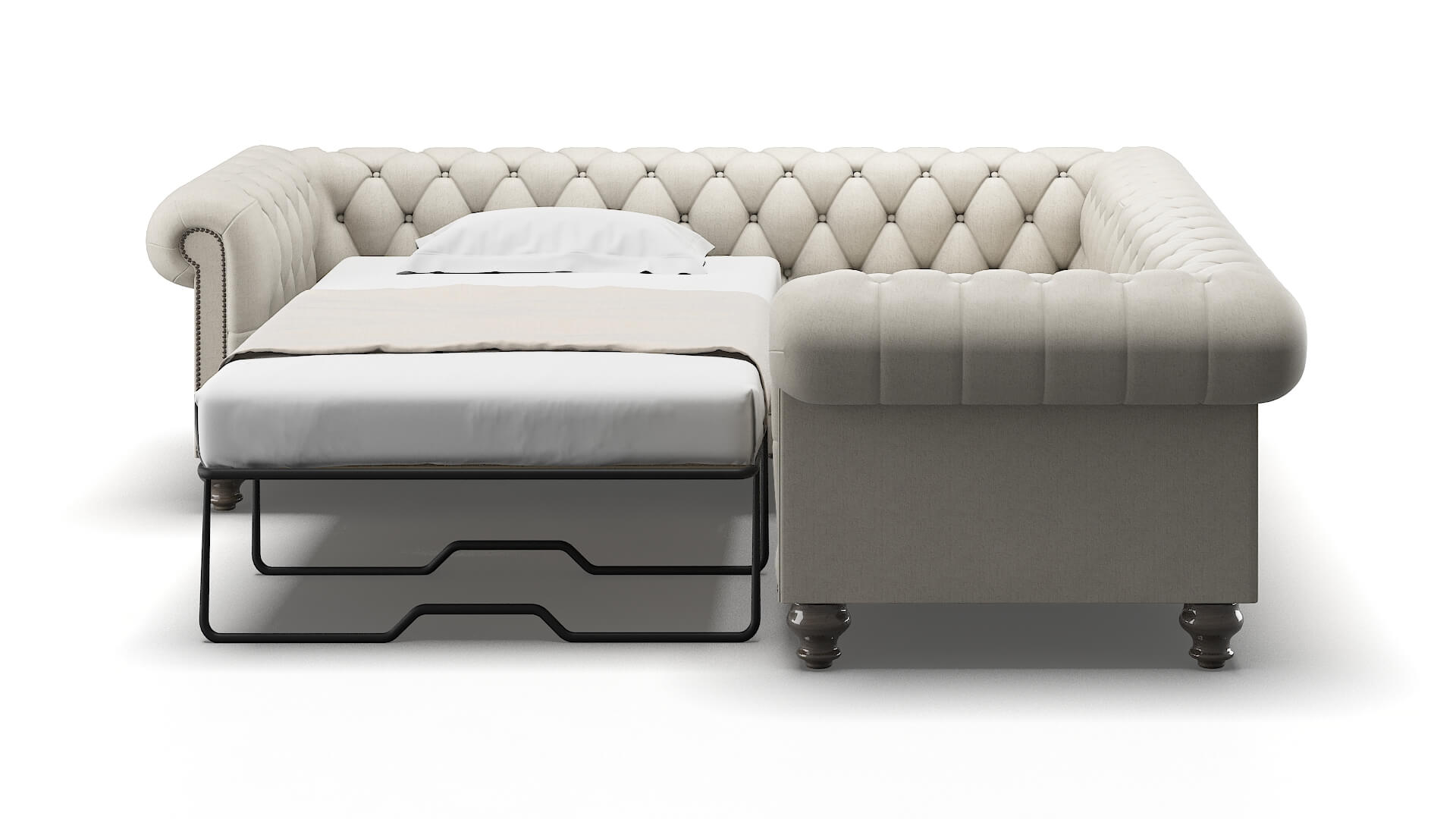 Bordeaux Insight Dove Sectional Sleeper Espresso legs 1