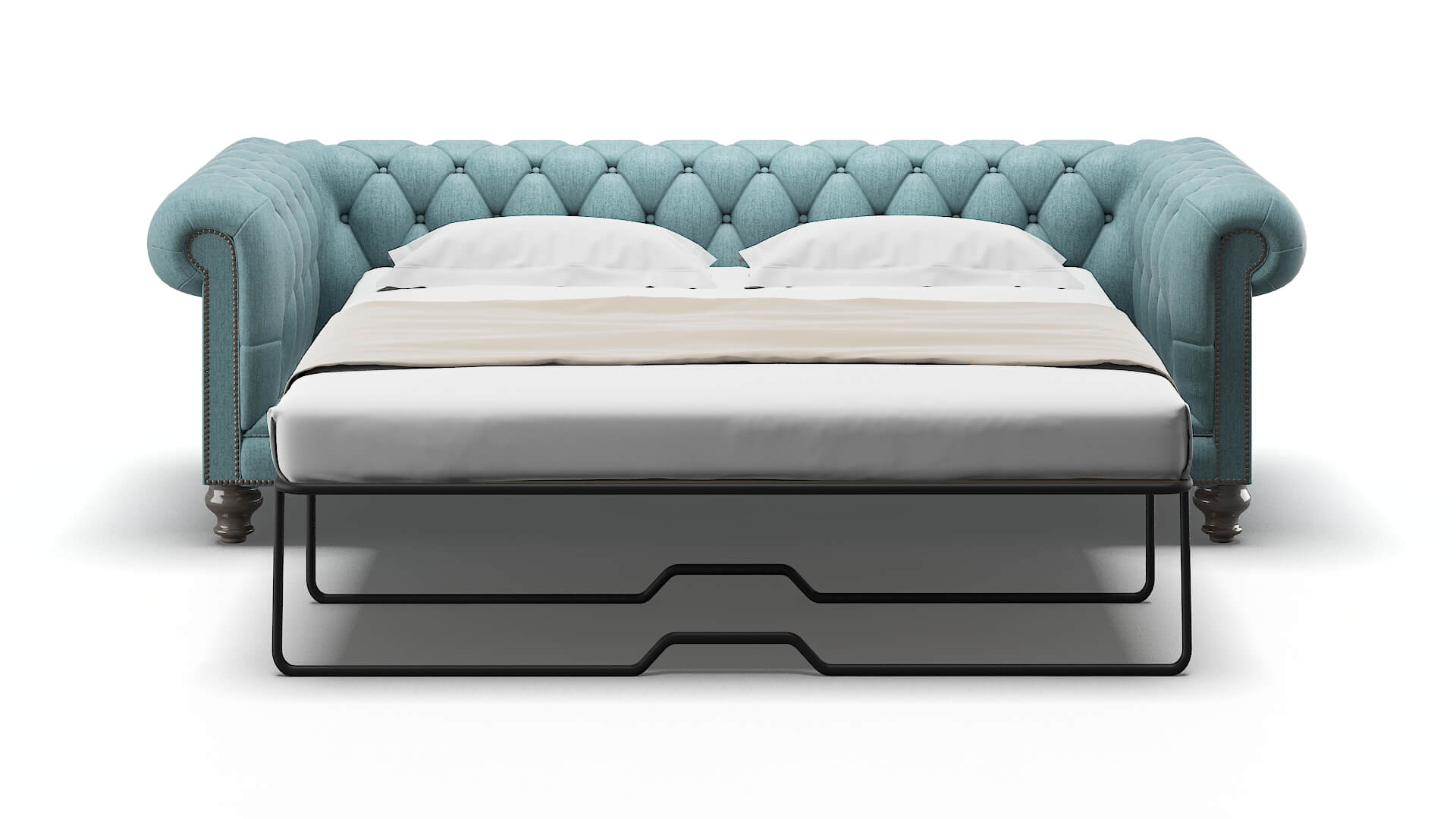 Bordeaux Insight Peacock Sofa Sleeper Espresso legs 1