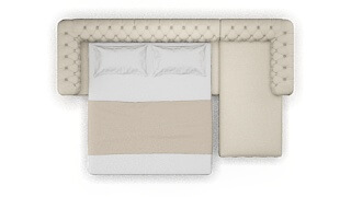 Bordeaux Keylargo Almond Panel Sleeper Espresso legs 3