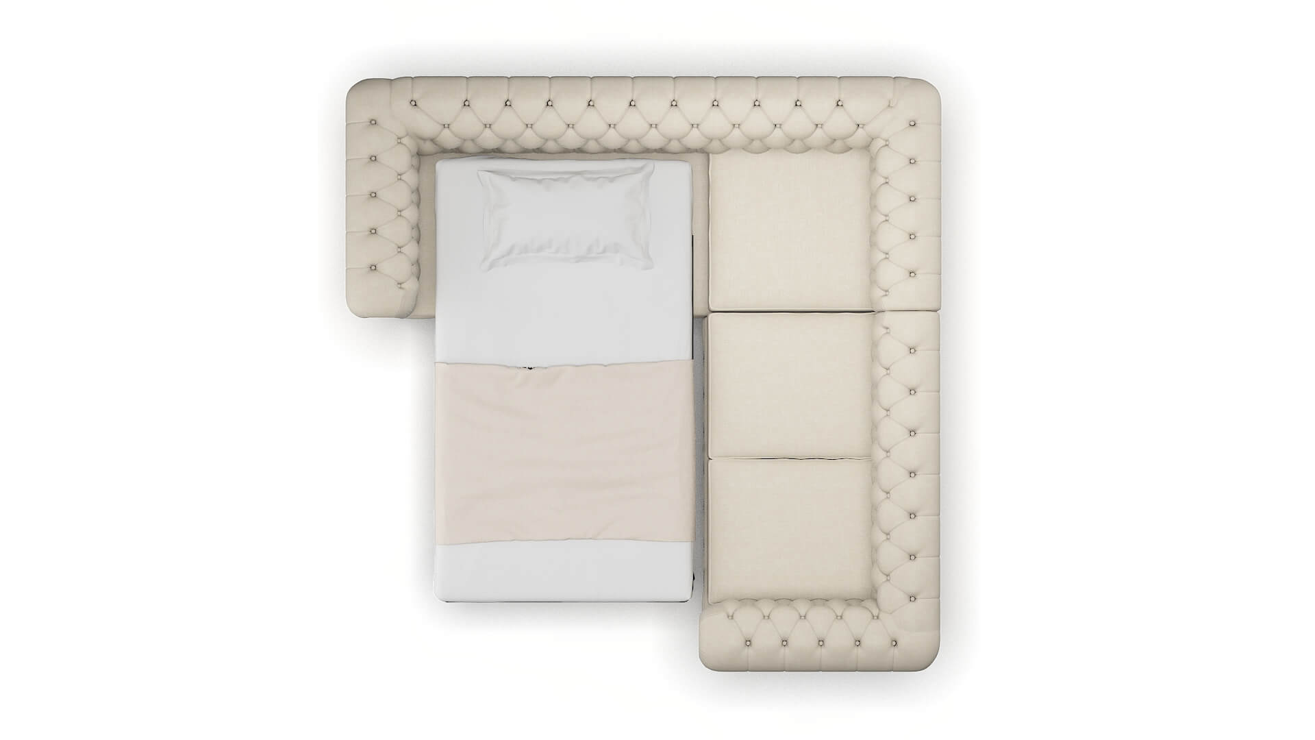 Bordeaux Keylargo Almond Sectional Sleeper Espresso legs 3