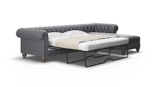 Bordeaux Keylargo Graphite Panel Sleeper Espresso legs 2