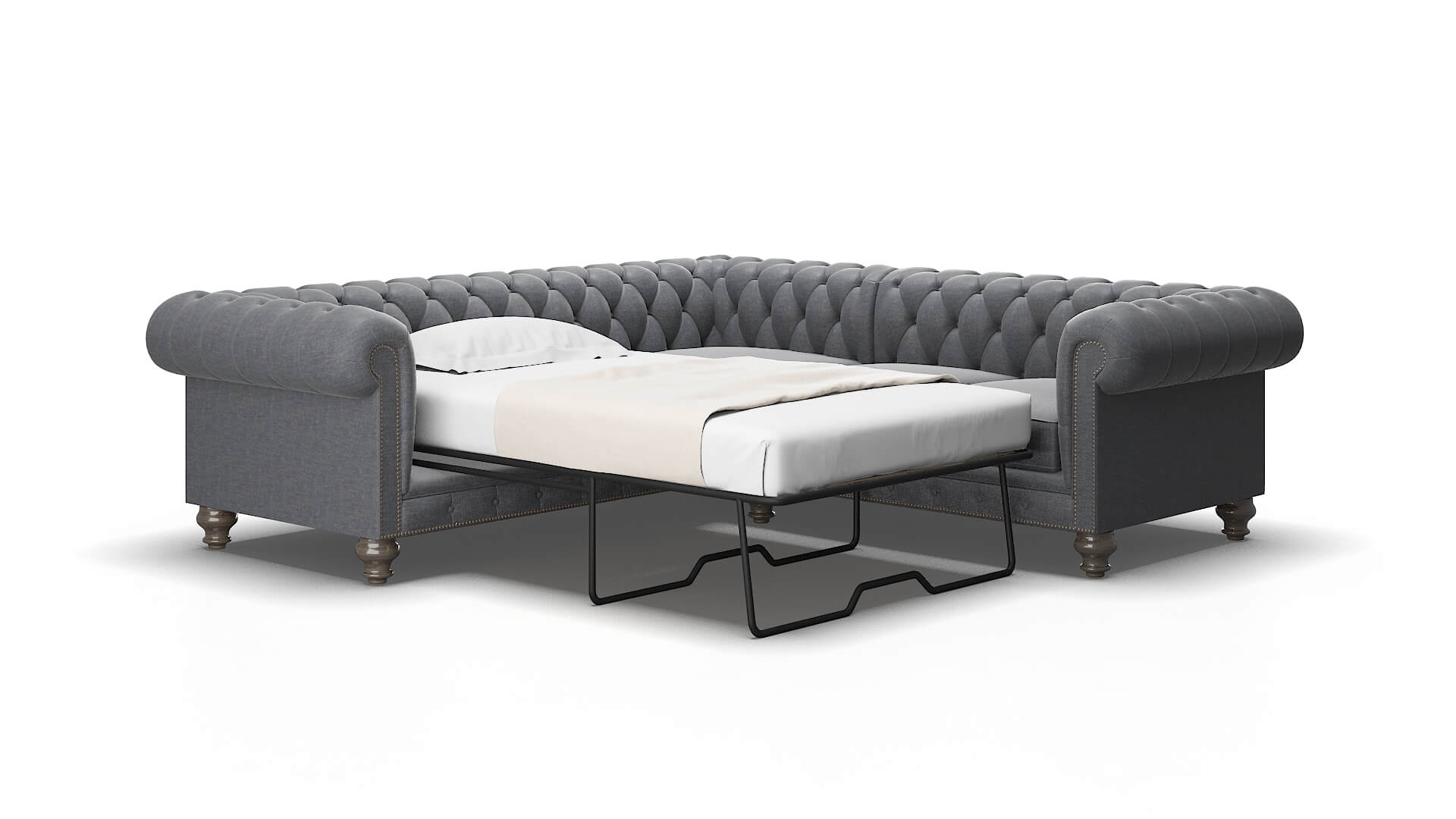 Bordeaux Keylargo Graphite Sectional Sleeper Espresso legs 2