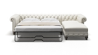 Bordeaux Keylargo Oatmeal Panel Sleeper Espresso legs 1