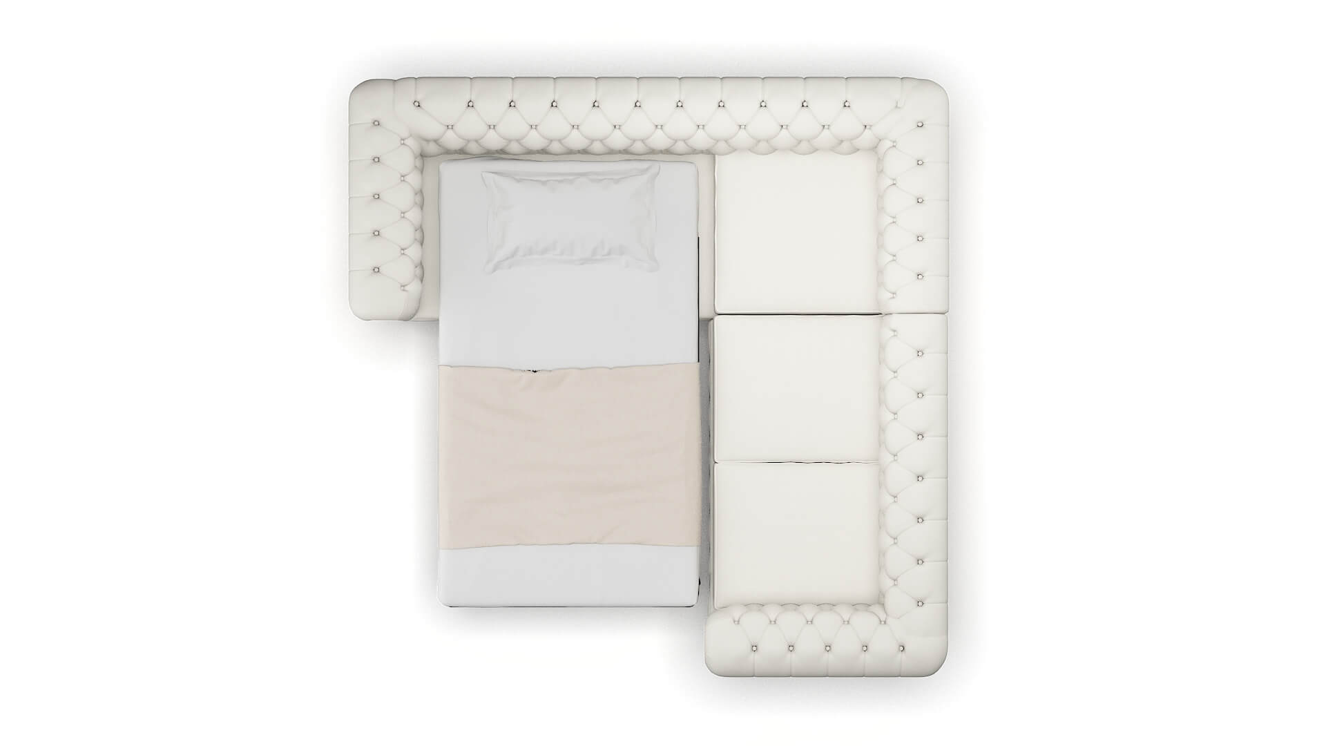 Bordeaux Keylargo Oatmeal Sectional Sleeper Espresso legs 3