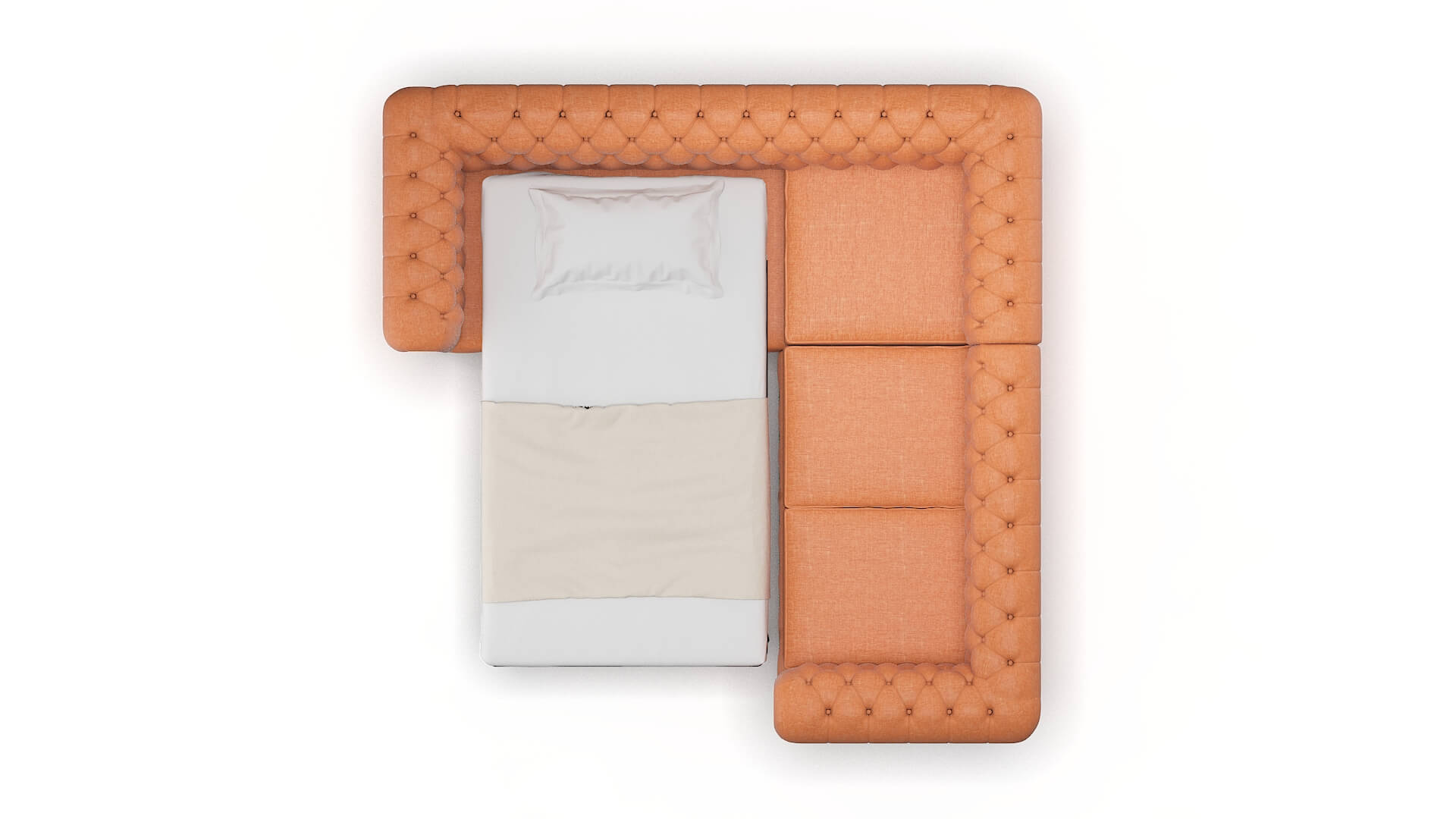 Bordeaux Keylargo Terracotta Sectional Sleeper Espresso legs 3