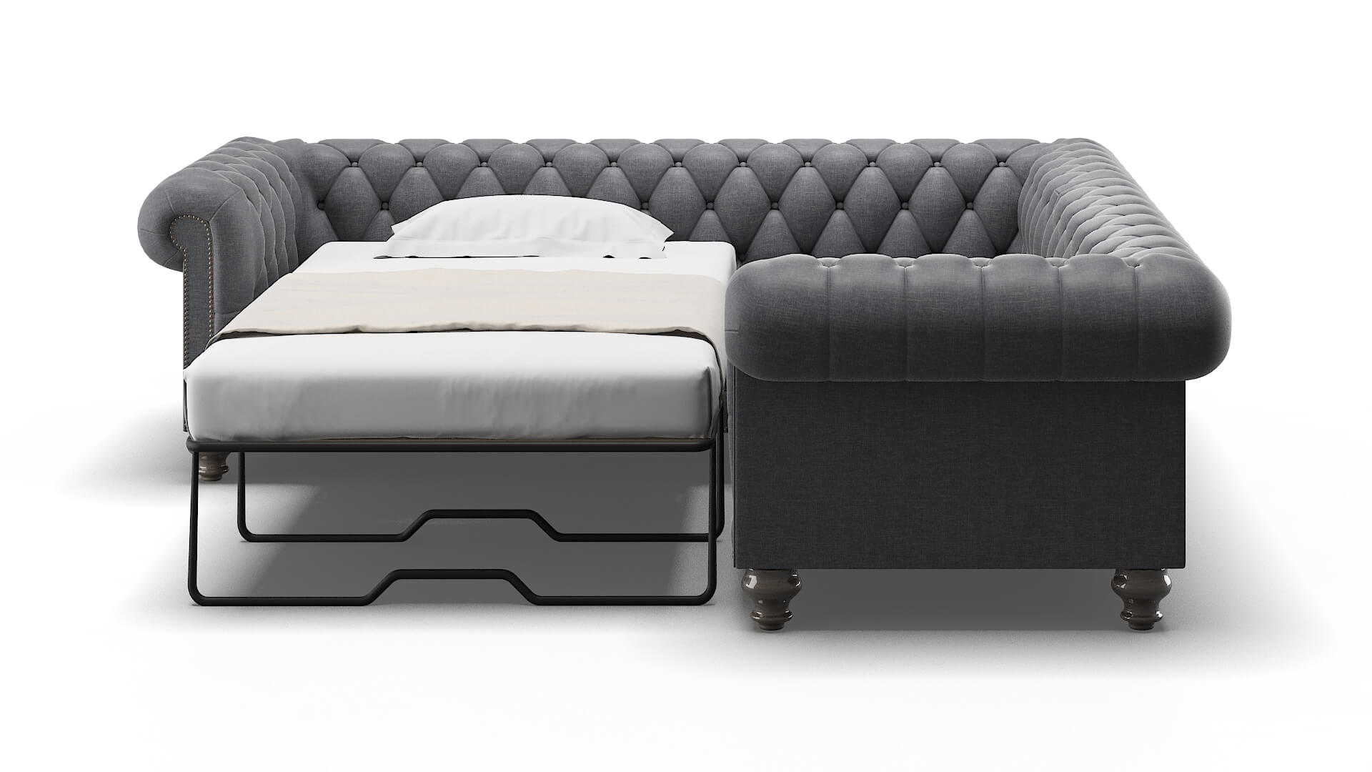 Bordeaux Lana Onyx Sectional Sleeper Espresso legs 1