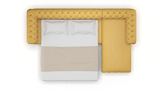 Bordeaux Leslie Saffron Panel Sleeper Espresso legs 3