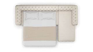 Bordeaux Malibu Linen Panel Sleeper Espresso legs 3