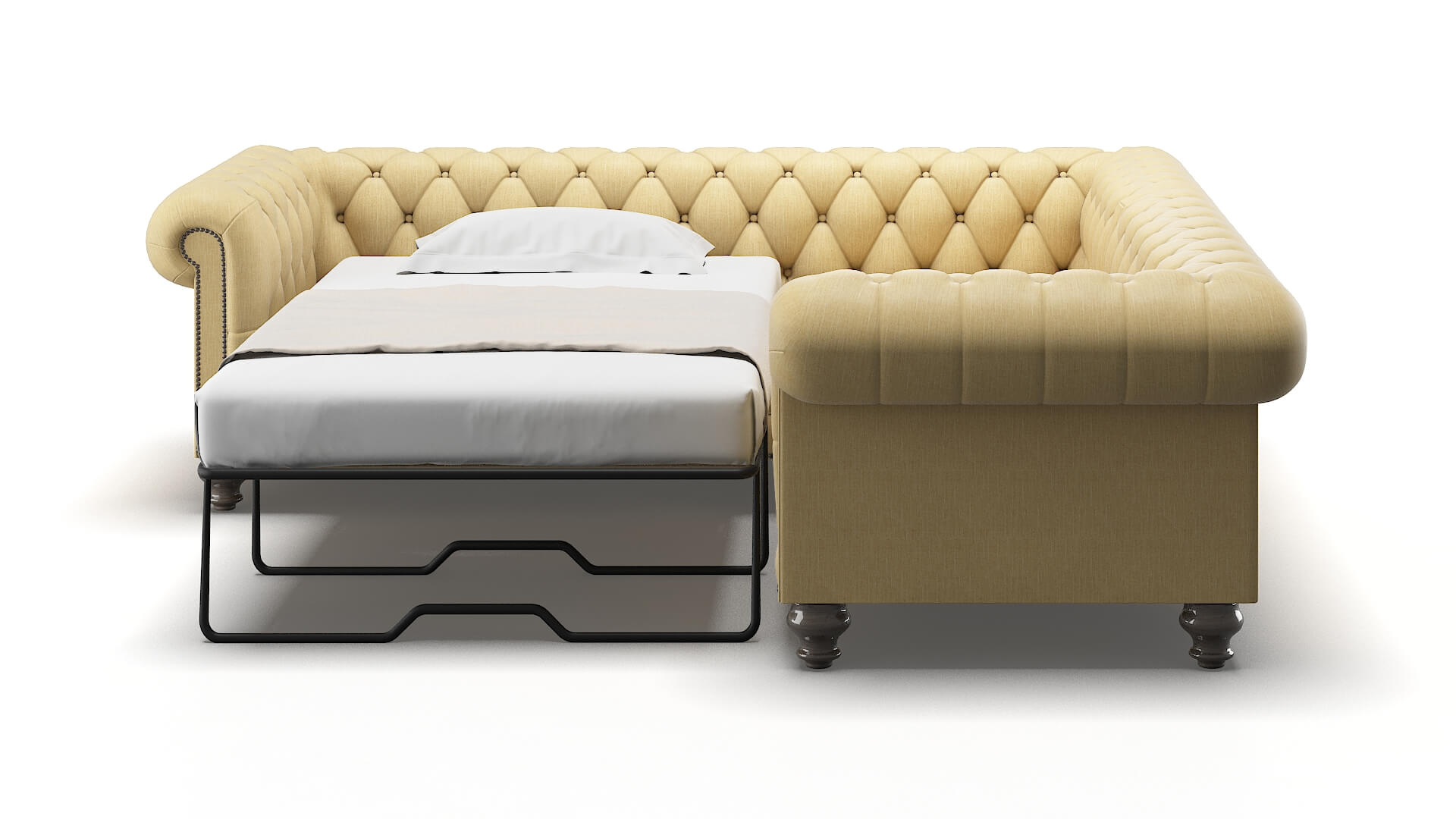 Bordeaux Malibu Maize Sectional Sleeper Espresso legs 1