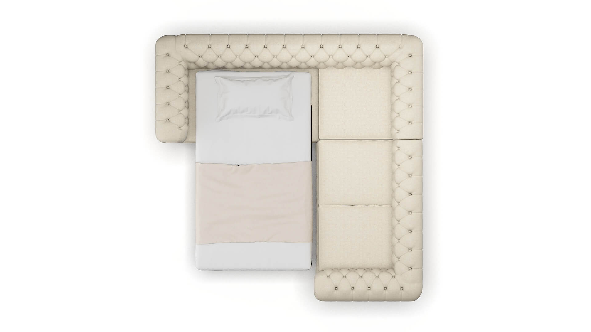 Bordeaux Malibu Sand Sectional Sleeper Espresso legs 3