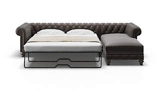 Bordeaux Naples Graphite Panel Sleeper Espresso legs 1