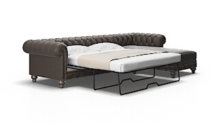 Bordeaux Naples Graphite Panel Sleeper Espresso legs 2