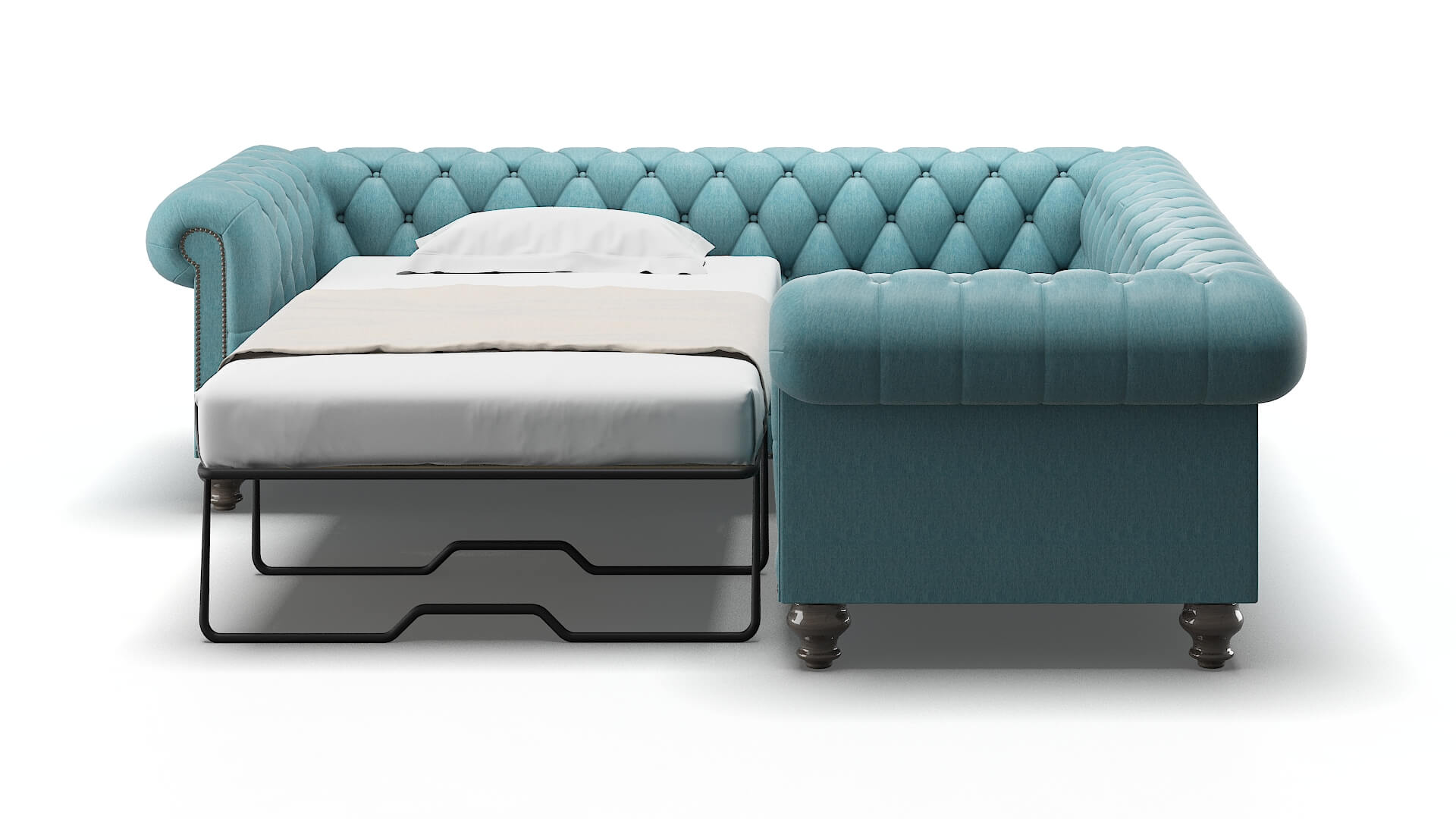 Bordeaux Naples Pool Sectional Sleeper Espresso legs 1